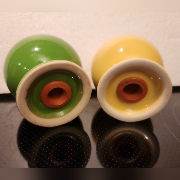 FIESTA Green and Yellow Ceramic Salt and Pepper Shakers - Picture 2 of 4